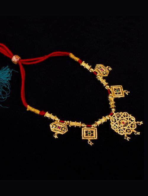 gold brass short necklace - 19909107 - Very Small Image - 1