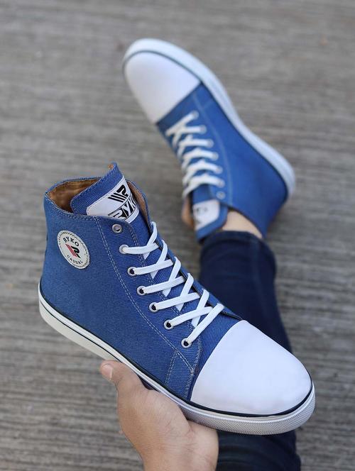 blue solid lace up sneakers - 19909644 - Very Small Image - 1