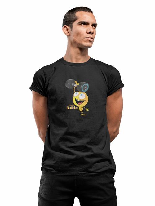 round neck chest printed regular t-shirt - 19909789 - Very Small Image - 1