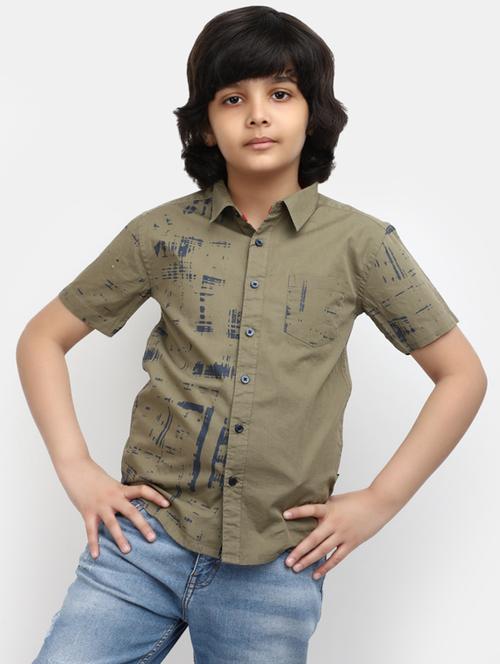 boys green printed shirt - 19912781 - Very Small Image - 1