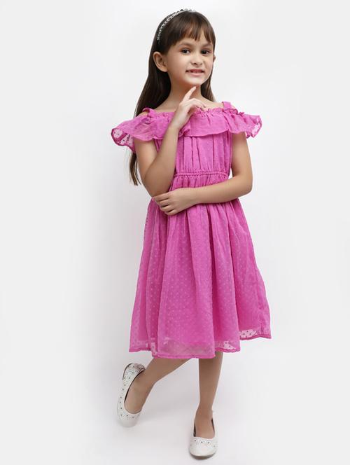 girls shoulder strap cape sleeve frock - 19912836 - Very Small Image - 1