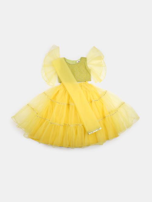 girls round neck short sleeves frock - 19912847 - Very Small Image - 1