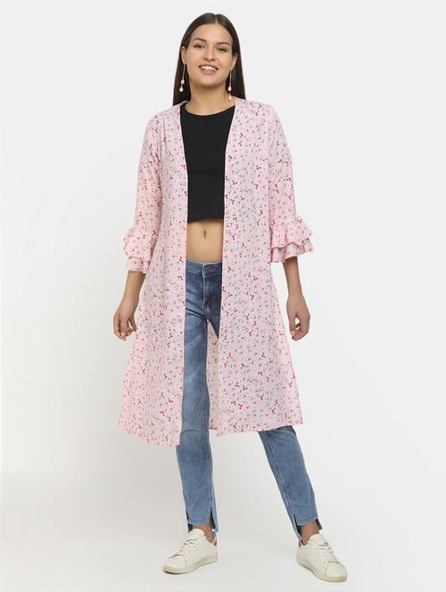 women florals printed long shrugs - 19913071 - Very Small Image - 1