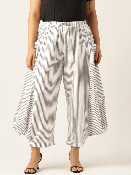 therebelinme women striped cowl styled trousers - 19914968 - Very Small Image - 1