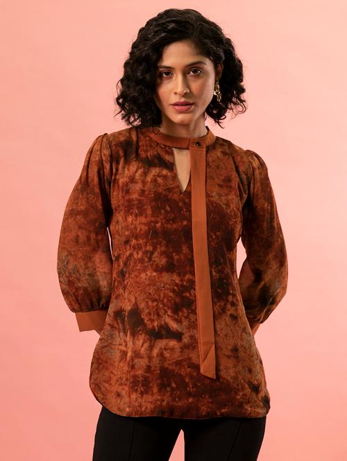 women's straight key hole neck top - 19915467 - Very Small Image - 1