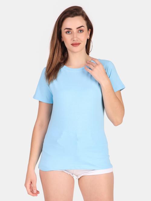 women's plain round neck t-shirt - 19918378 - Very Small Image - 1