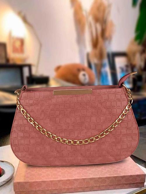 nude textured leatherette (pu) regular sling bag - 19919355 - Very Small Image - 1