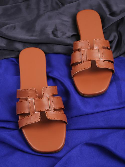 tan solid slip on flats - 19919900 - Very Small Image - 1