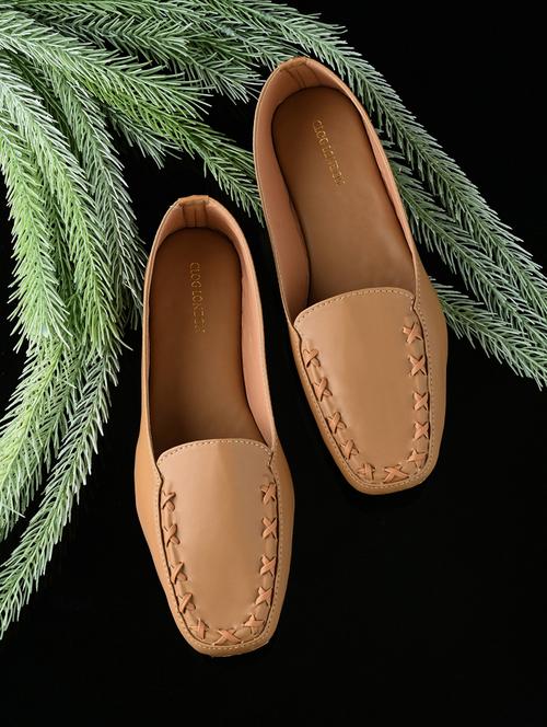 beige solid slip on ballerina - 19920001 - Very Small Image - 1