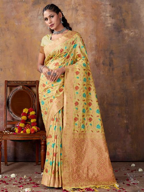 women's banarasi saree with blouse - 19925294 - Very Small Image - 1