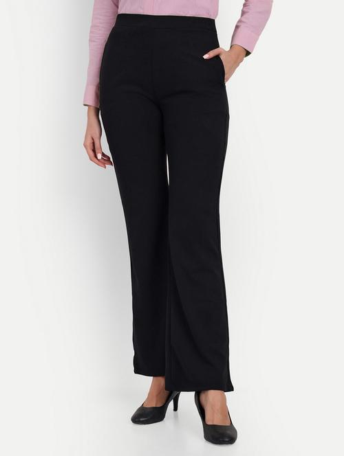 black flat front full length trouser - 19925575 - Very Small Image - 1