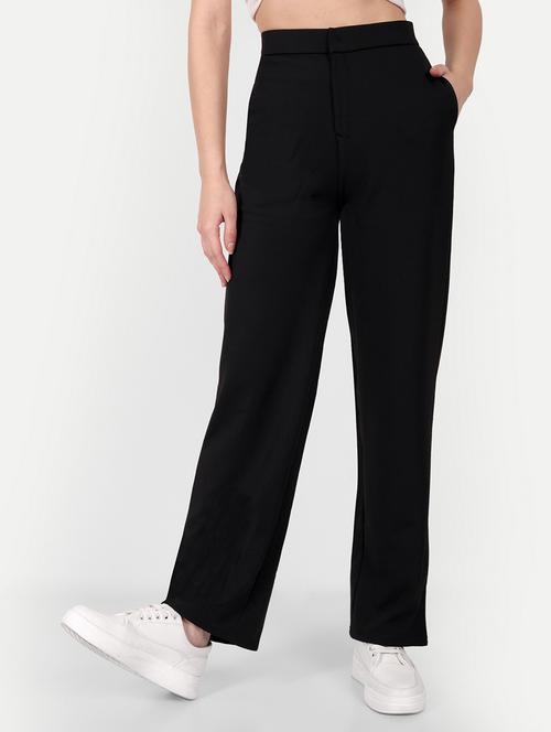 black flat front full length trouser - 19925582 - Very Small Image - 1