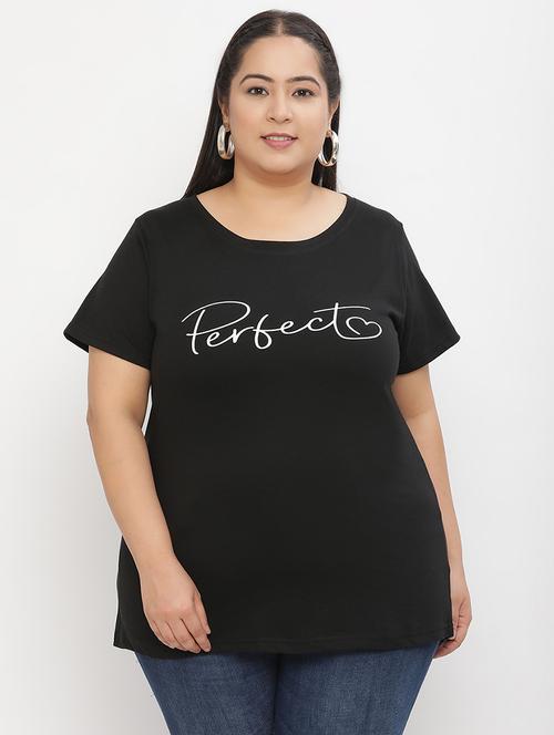 women's chest print round neck t-shirt - 19925647 - Very Small Image - 1