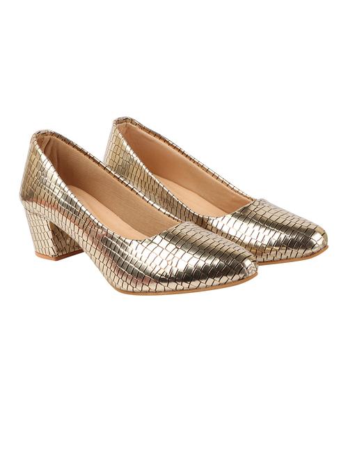 gold textured slip-on pumps - 19926704 - Very Small Image - 1