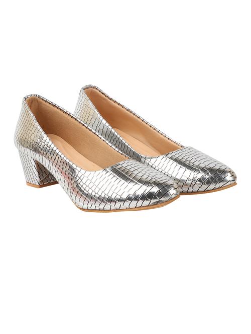 silver textured slip-on pumps - 19926705 - Very Small Image - 1