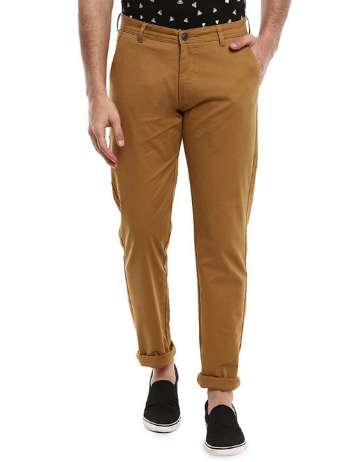 men solid cotton chinos casual trouser - 19927942 - Very Small Image - 1