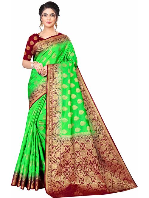 self design kanjivaram saree with blouse - 19937522 - Very Small Image - 1