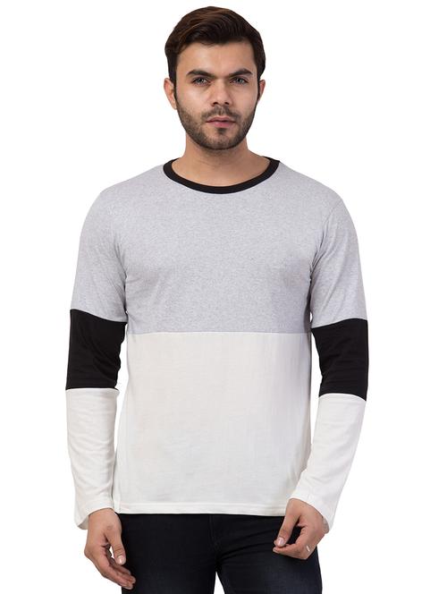 round neck color block regular t-shirt - 19938481 - Very Small Image - 1