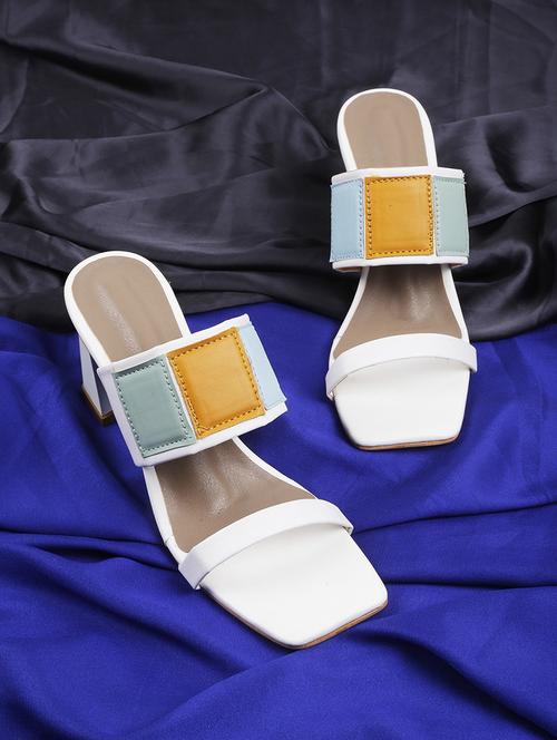 white leatherette slip on sandal - 19938795 - Very Small Image - 1