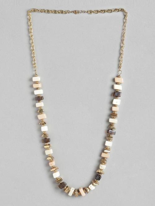 beige beads chain necklace - 19938904 - Very Small Image - 1