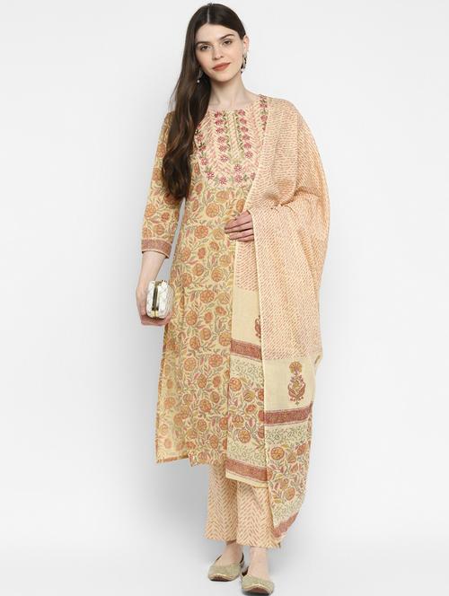 printed kurta dupatta set - 19942652 - Very Small Image - 1