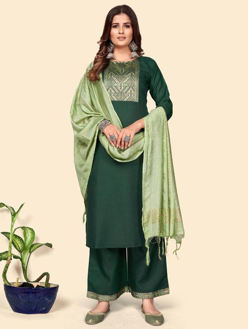 self design kurta dupatta set - 19942772 - Very Small Image - 1