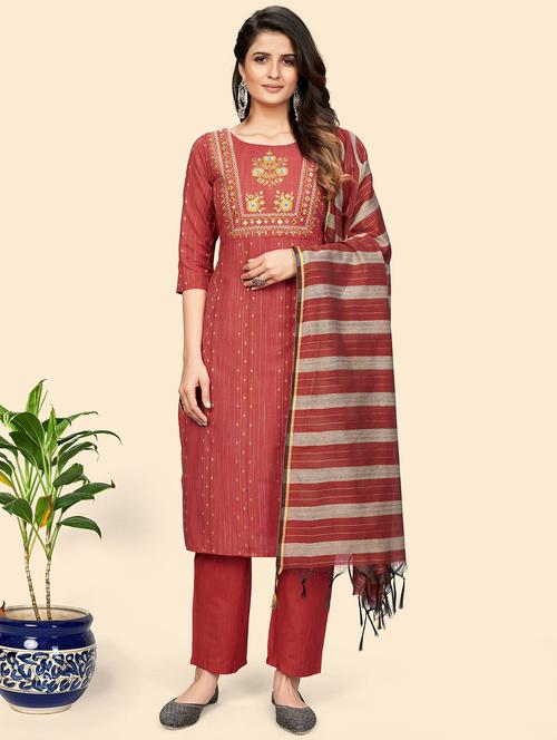 self design kurta dupatta set - 19942830 - Very Small Image - 1