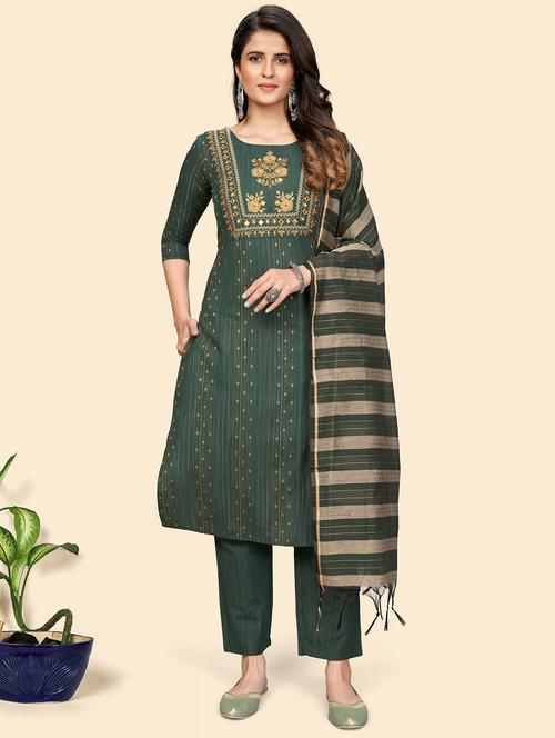 self design kurta dupatta set - 19942831 - Very Small Image - 1