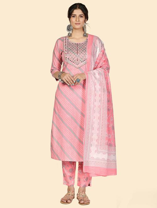 striped kurta dupatta set - 19942861 - Very Small Image - 1