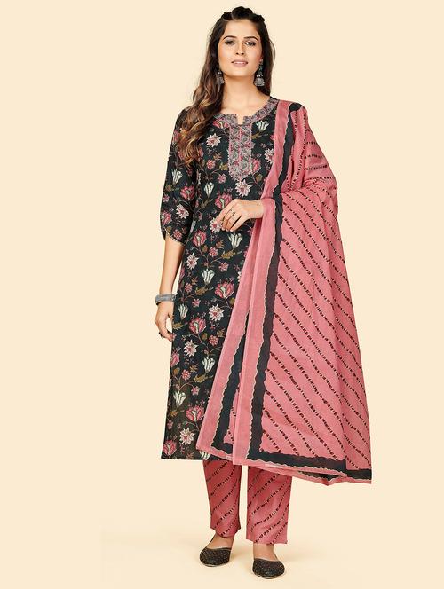 floral kurta dupatta set - 19942899 - Very Small Image - 1