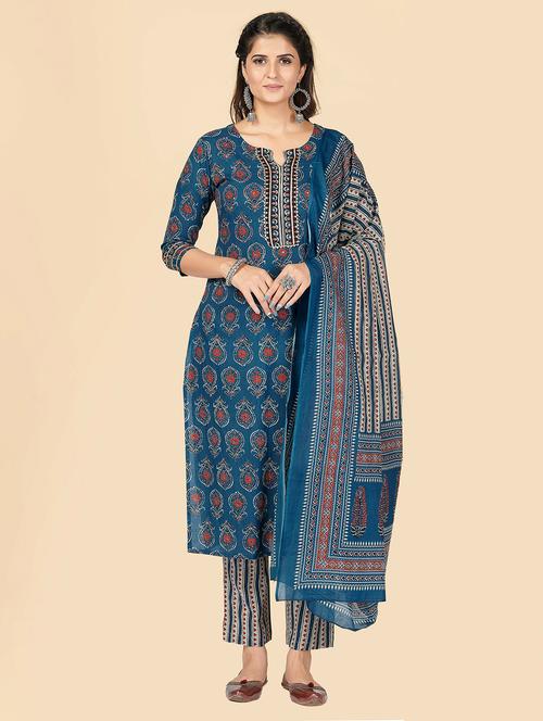 printed kurta dupatta set - 19942923 - Very Small Image - 1