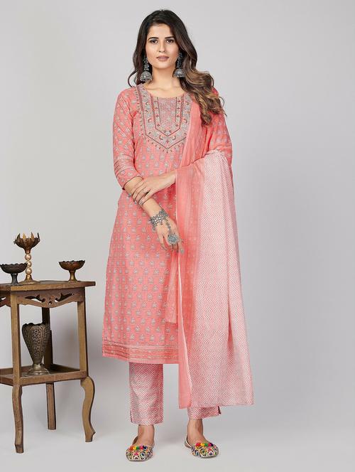 printed kurta dupatta set - 19942933 - Very Small Image - 1