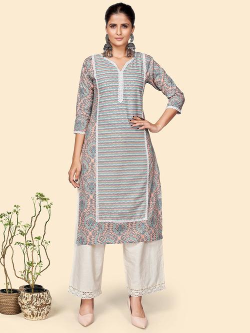 women's straight kurta - 19943215 - Very Small Image - 1