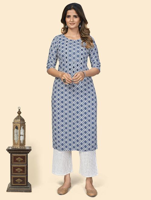women's straight kurta - 19943303 - Very Small Image - 1