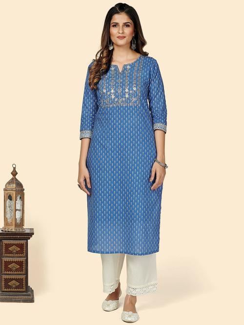 women's straight kurta - 19943347 - Very Small Image - 1