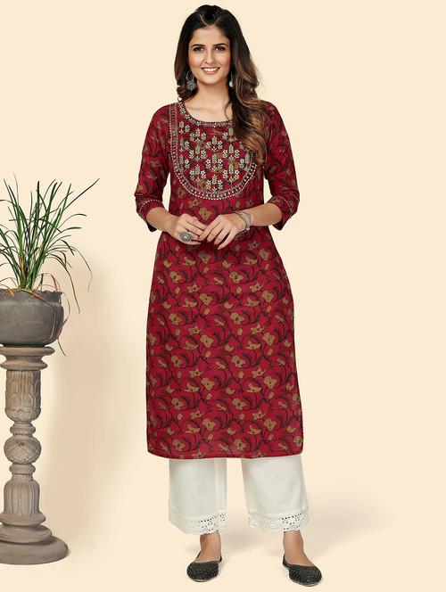 women's straight kurta - 19943348 - Very Small Image - 1