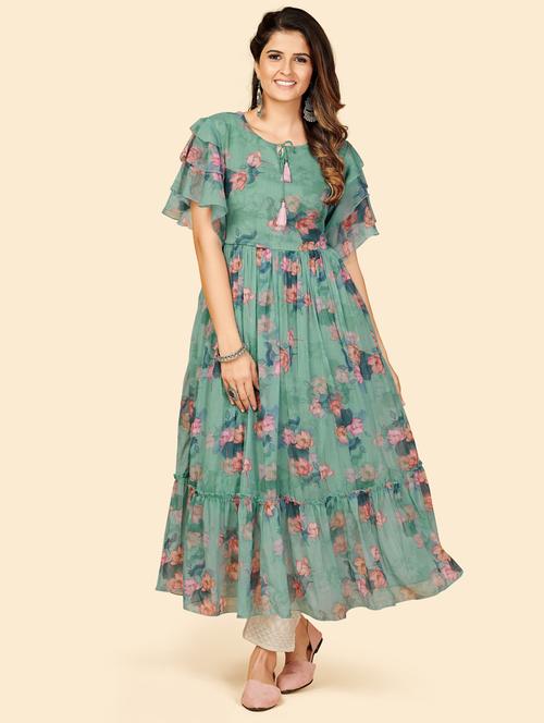women's flared kurta - 19943426 - Very Small Image - 1