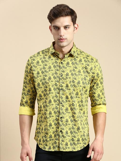 Mens Leaf Print Casual Shirt - 19944586 - Very Small Image - 1