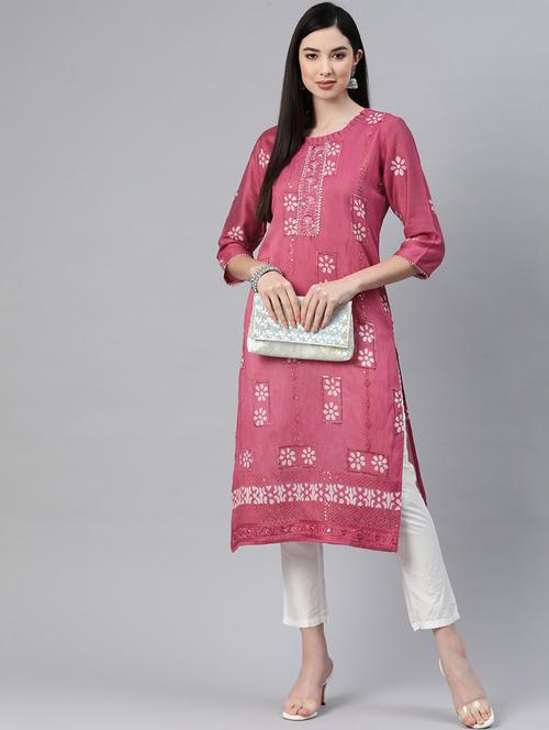 women's straight kurta - 19945276 - Very Small Image - 1