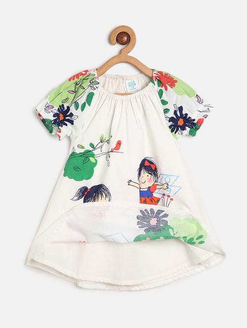 girls round neck short sleeves frock - 19946409 - Very Small Image - 1