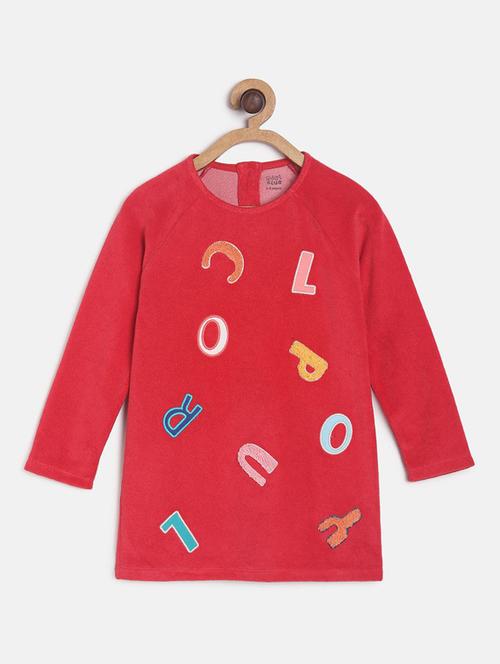 girls round neck raglan sleeve frock - 19946668 - Very Small Image - 1