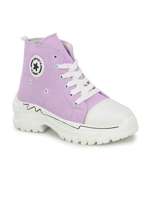 lavender canvas lace-up sneaker - 19946999 - Very Small Image - 1