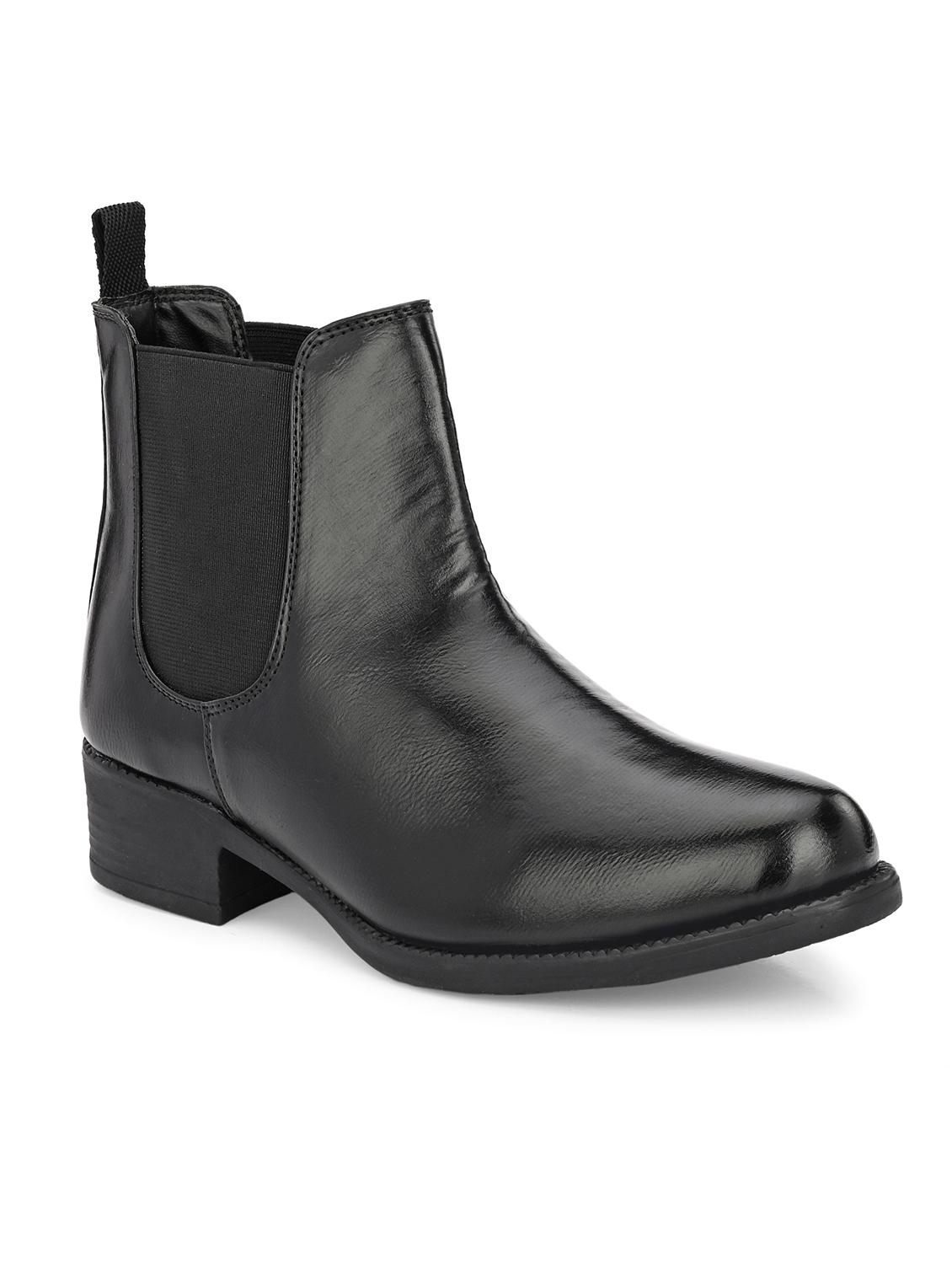 black synthetic hightops boots - 19947023 - Standard Image - 0