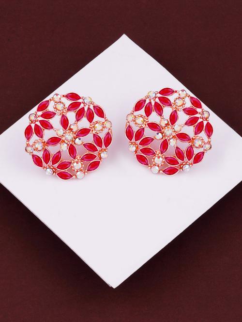 pink alloy studs earring - 19947124 - Very Small Image - 1