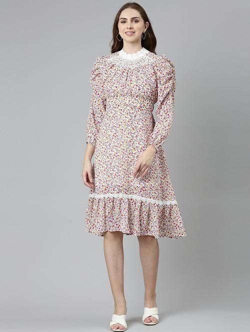 women's fit & flare floral dress - 19947782 - Very Small Image - 1