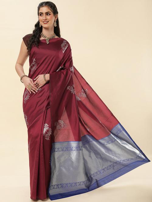 self designed banarasi saree with blouse - 19947908 - Very Small Image - 1