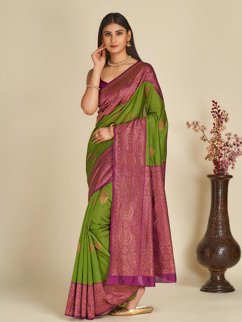 women's banarasi saree with blouse - 19947995 - Very Small Image - 1
