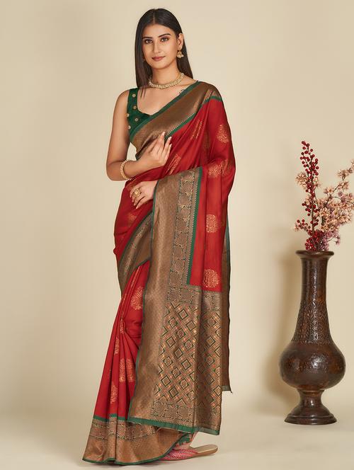 women's banarasi saree with blouse - 19948007 - Very Small Image - 1