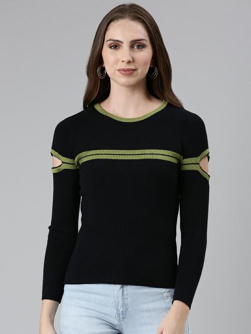 women's straight round neck top - 19948304 - Very Small Image - 1