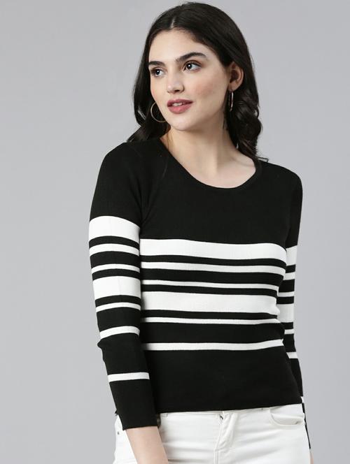 women's straight round neck top - 19948331 - Very Small Image - 1